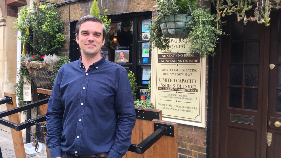 Stuart O’Brien outside the Two Brewers pub