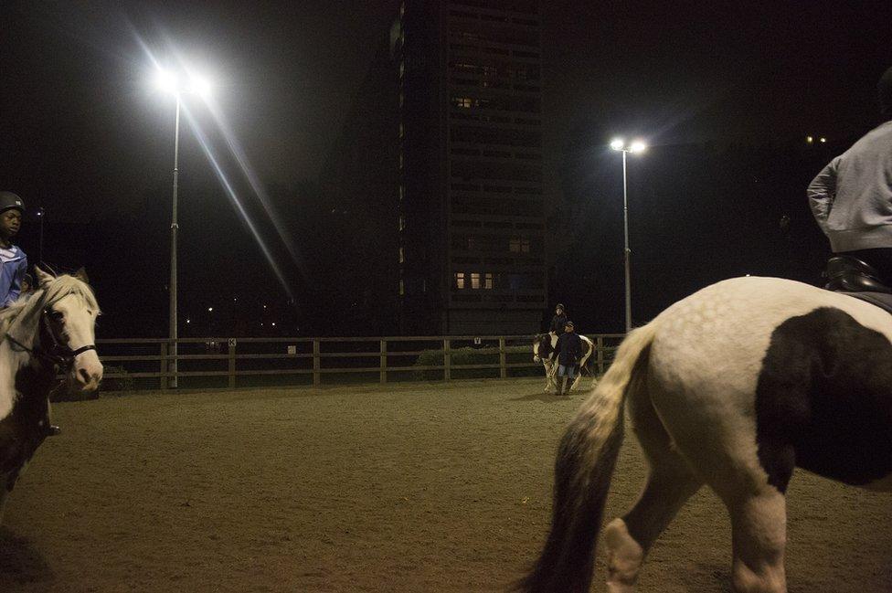 Horse riding at night