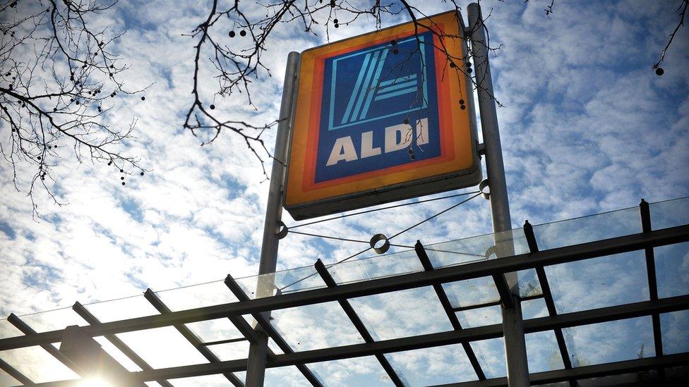 Aldi supermarket store sign