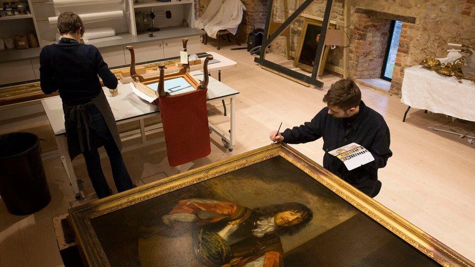 specialists at work in the conservation studio.