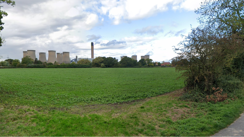 Fields at Drax overshadowed by power station