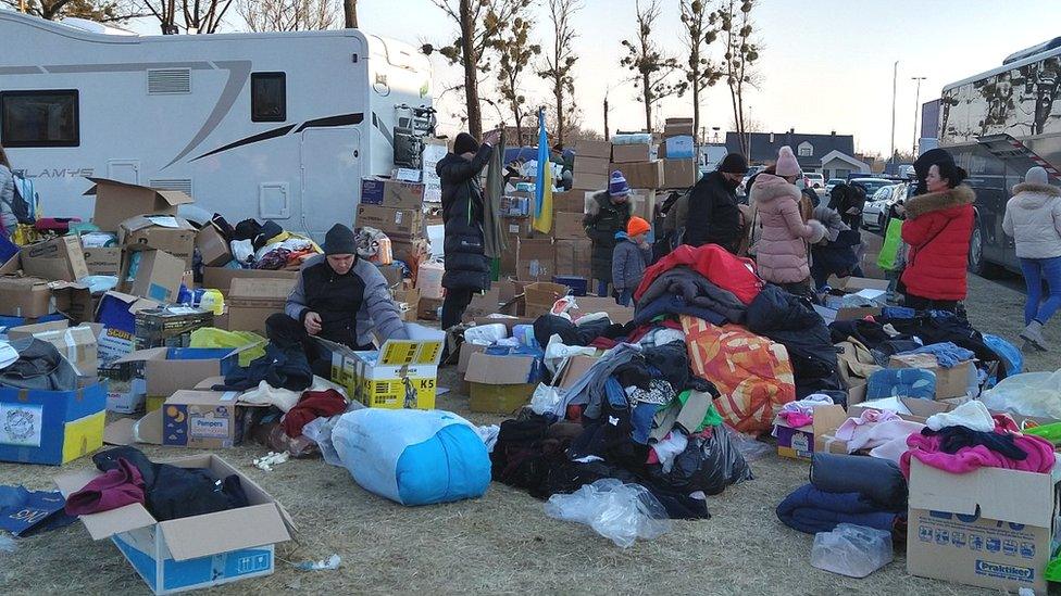 Refugee donations in Poland