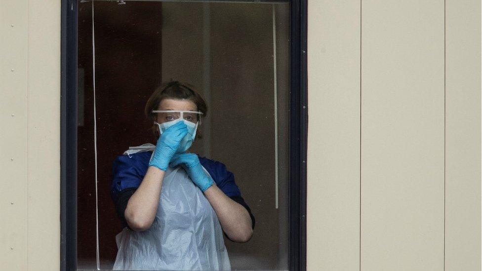 Nurse in window