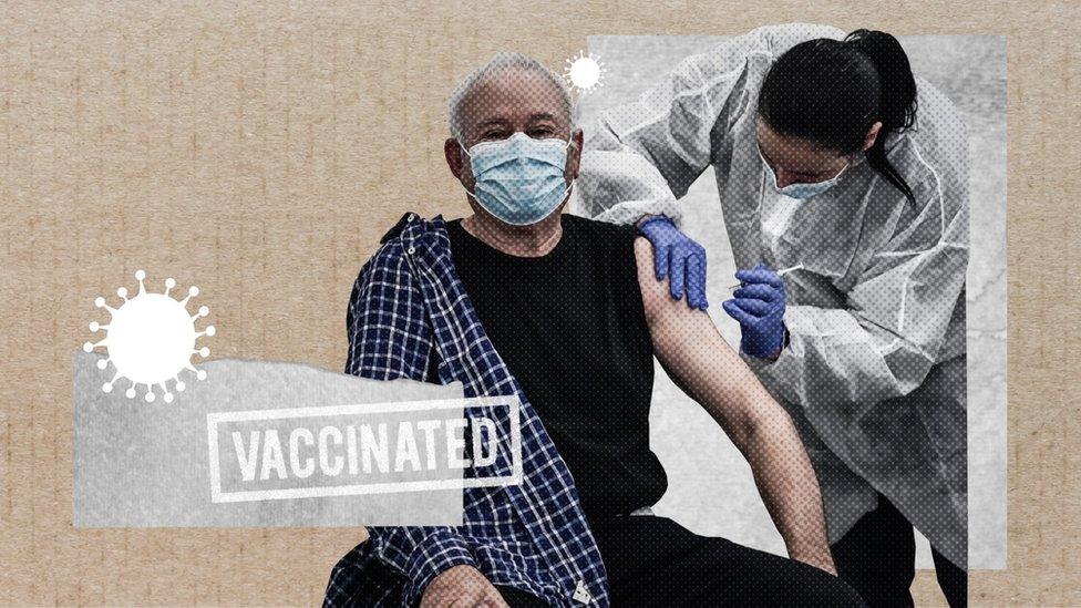 A man getting vaccinated