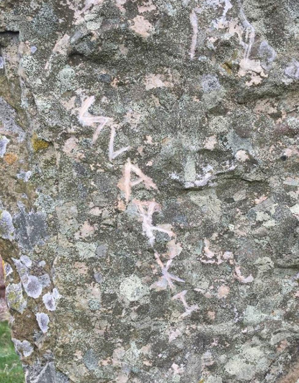 Graffiti on a stone at Orkney's Ring of Brodgar