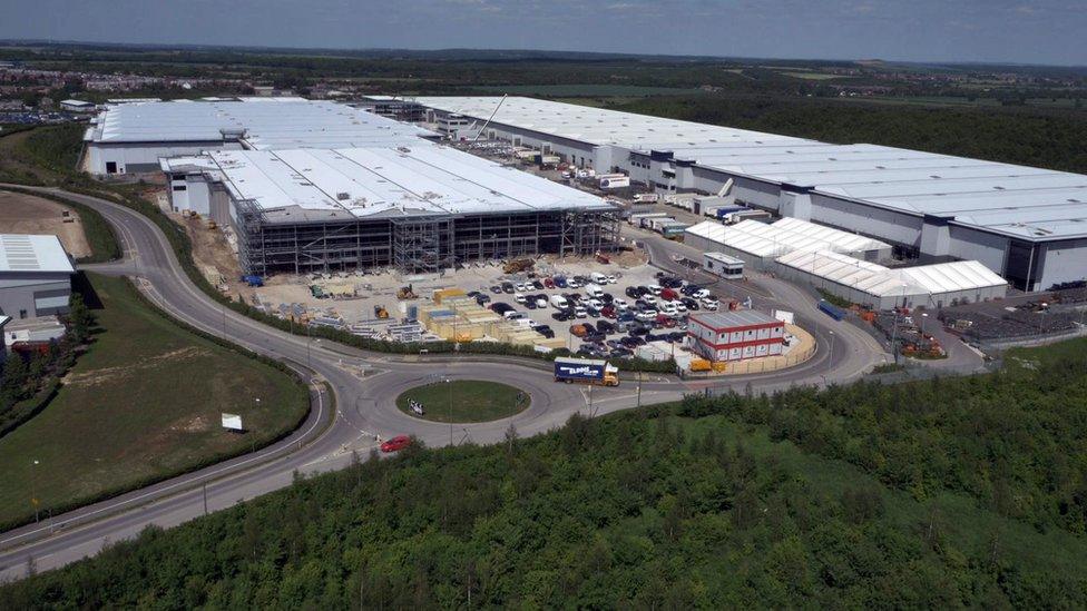 Shirebrook distribution centre from air