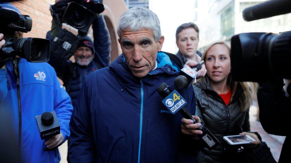 William "Rick" Singer leaves the federal courthouse after facing charges in a nationwide college admissions cheating scheme in Boston, Massachusetts