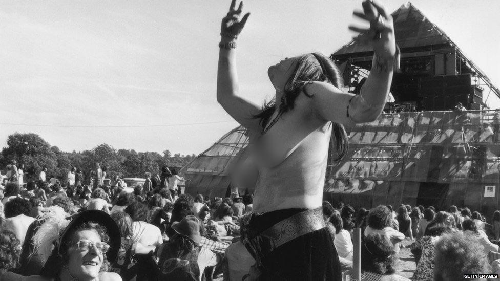 Festival revellers in 1971