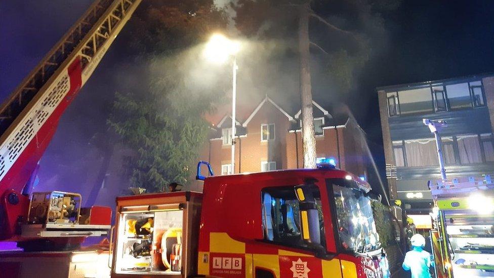 Fire engine at Mavis Grove