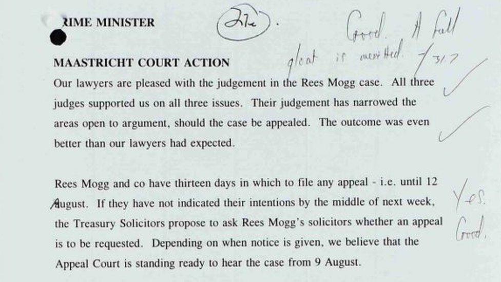 John Major's annotations on a letter