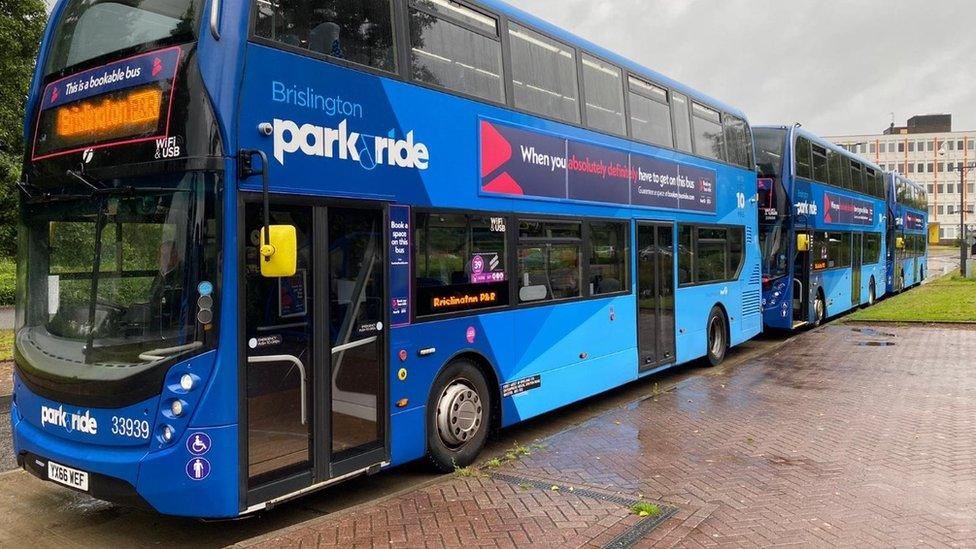 First Bus at stop