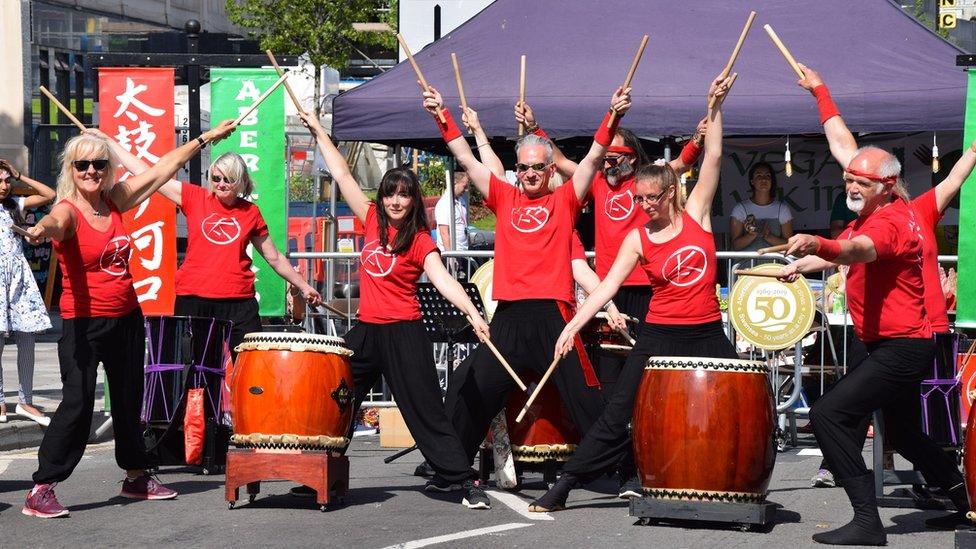 Aber Taiko drummers