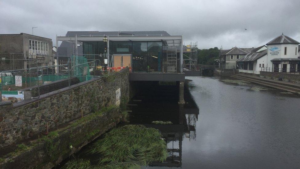 Redevelopment work on the Western Cleddau river in Haverfordwest