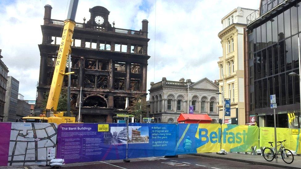 Bank Buildings surrounded by a cordon