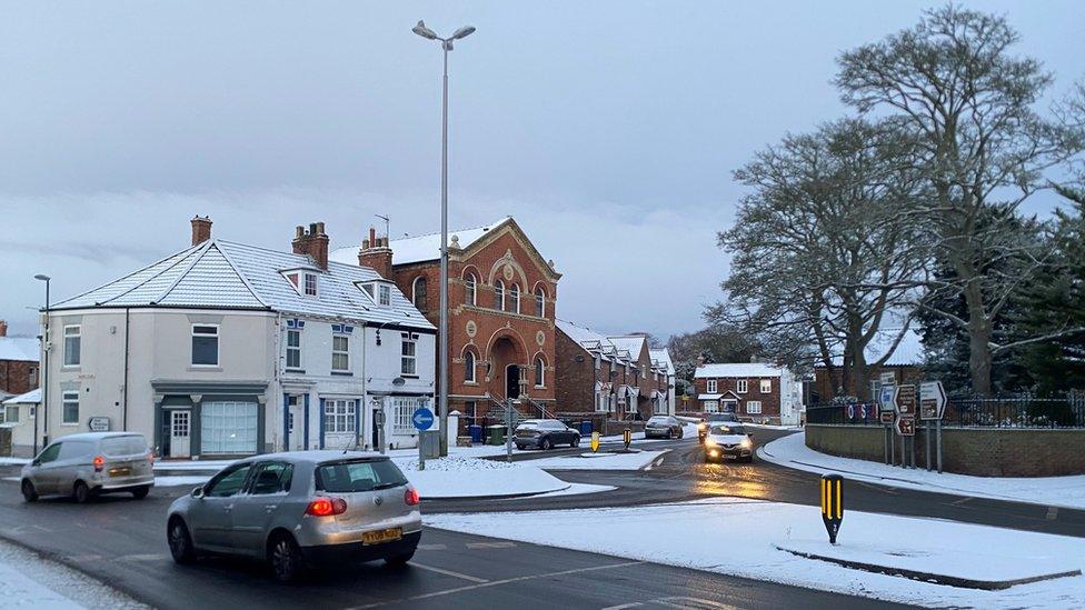 A snowy scene in Hornsea