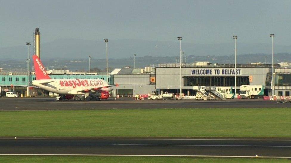 Easyjet plane at Belfast International Airport