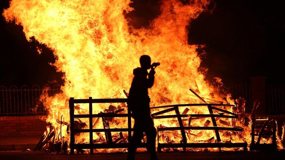 The bonfire at Tennent Street in west Belfast