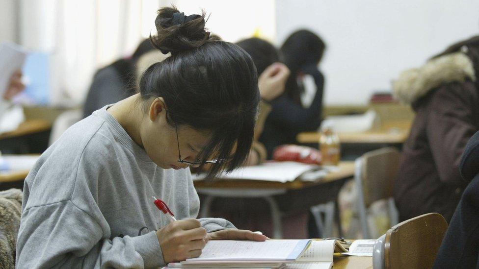 Student in exam room