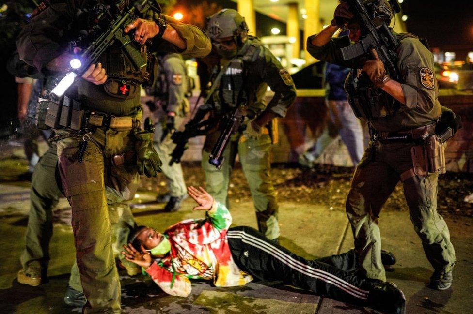 A protester in Kentucky is arrested