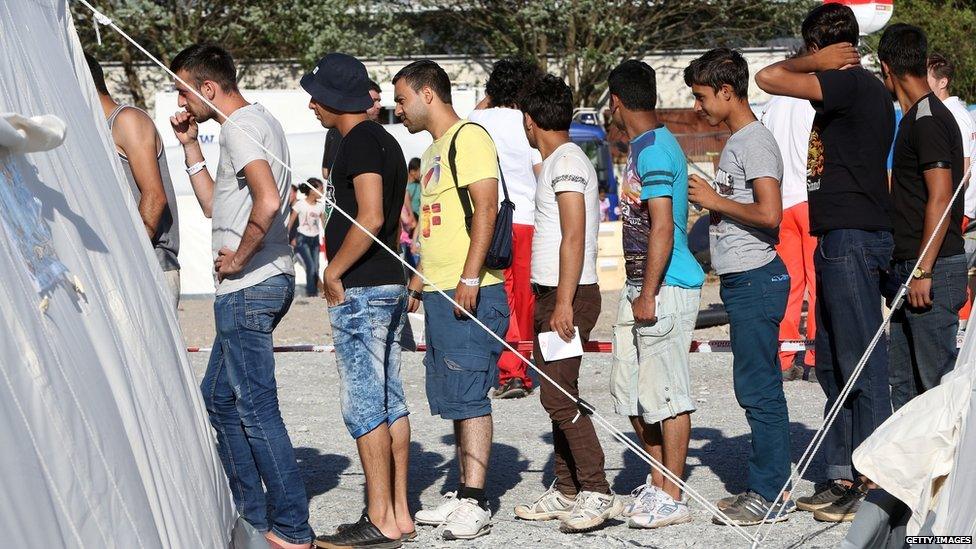 Tented camp for migrants in Dresden, 25 Jul 15