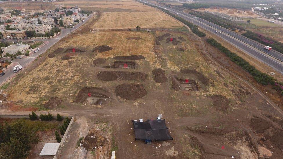 Site of the excavation in Jaljulia near Tel Aviv