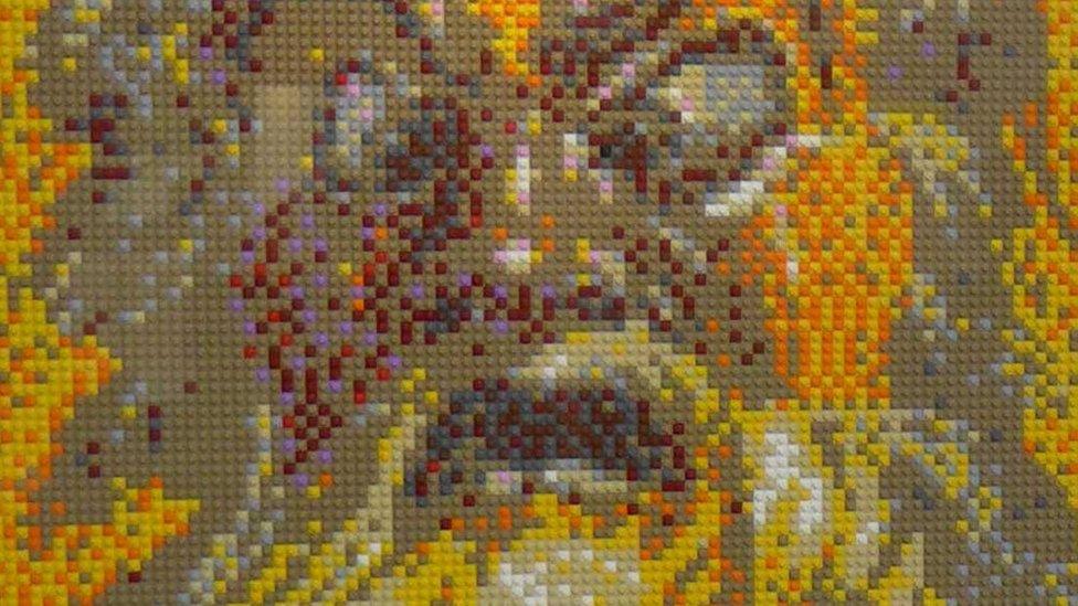 Part of a Lego mosaic