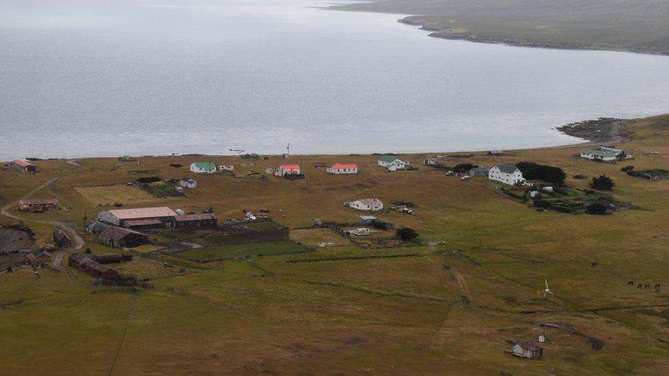 An aerial view of the island