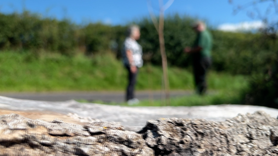 Blurry photo of man and woman in a lane