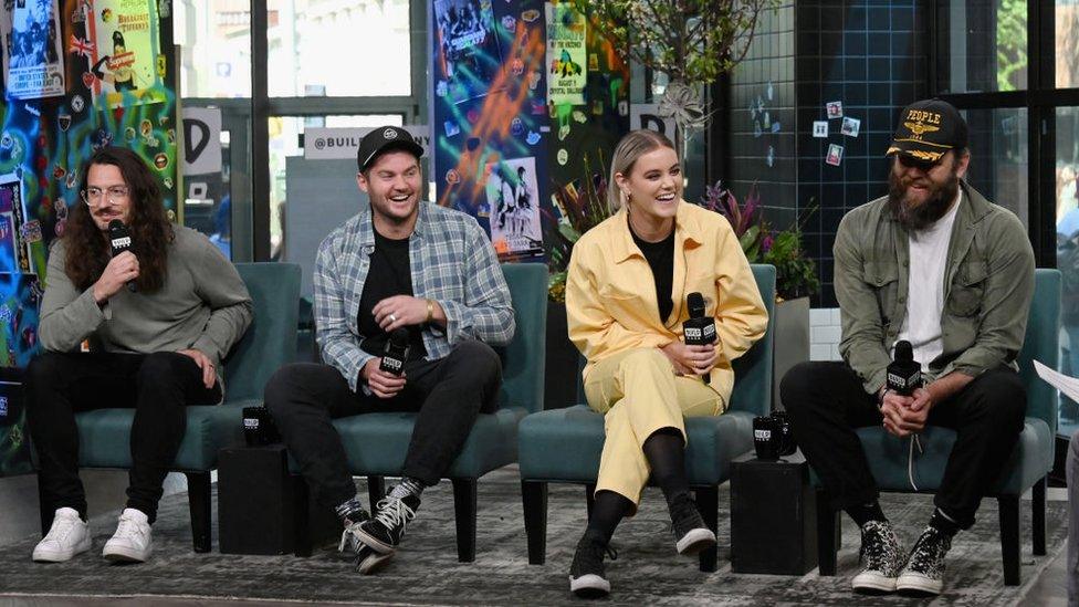 Jonathon Douglass, Matt Crocker, Taya Smith and Joel Houston of Hillsong United discuss their multi-platinum album, “People” at Build Studio in April in New York