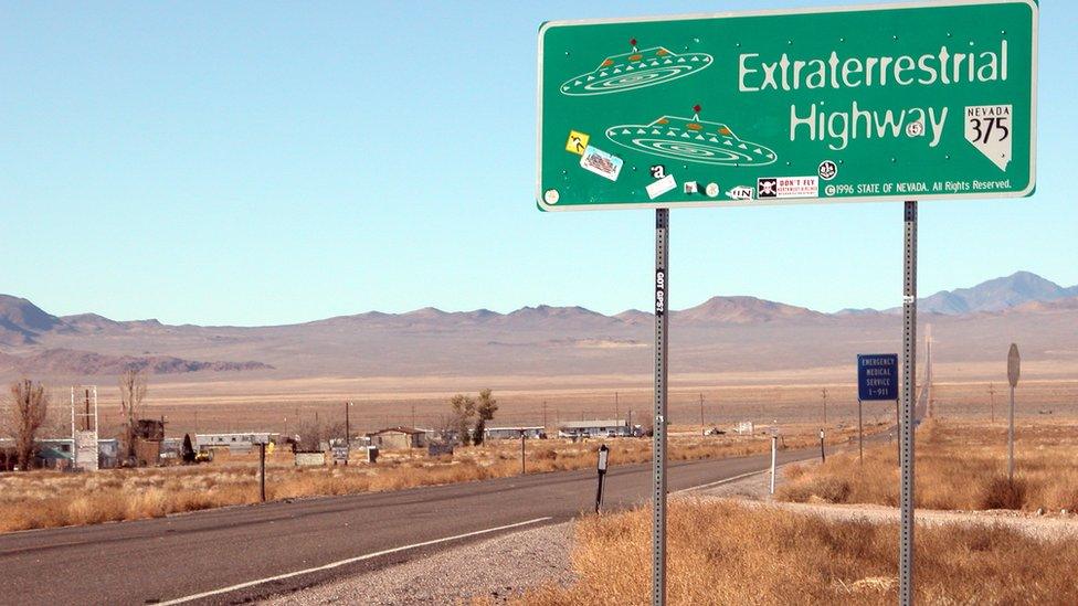 Sign of extraterrestrial highway in Nevada