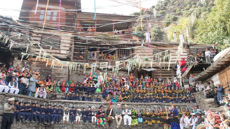 Duke and Duchess of Cambridge visit a settlement of the Kalash people on 16 October 2019