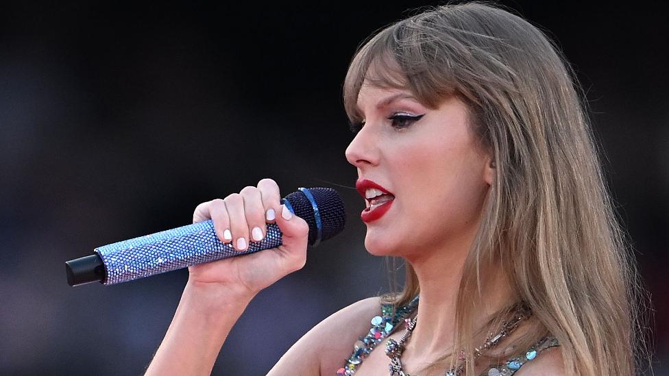 Taylor Swift performs during the first night of The Eras Tour in Australia at the Melbourne Cricket Ground, Melbourne, Australia, 16 February 2024.