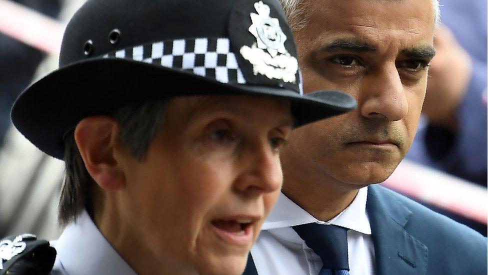 Dame Cressida Dick and Sadiq Khan the Mayor of London.