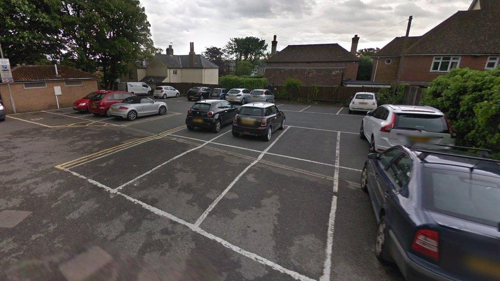 Reach Road car park showing some cars parked an some empty spaces