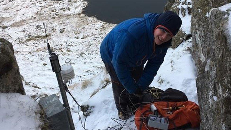 Sensor being fitted on Helvellyn