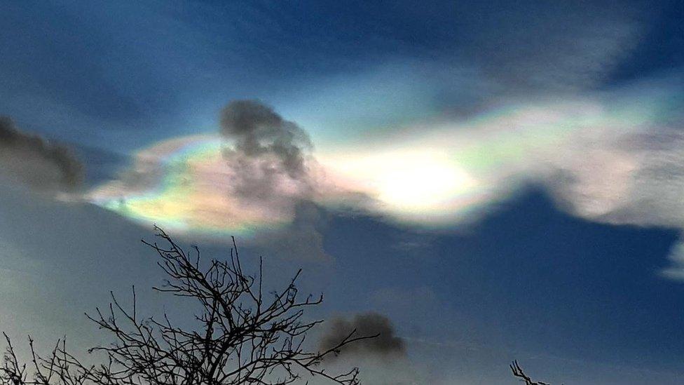 Nacreous clouds over Rushden, Northamptonshire