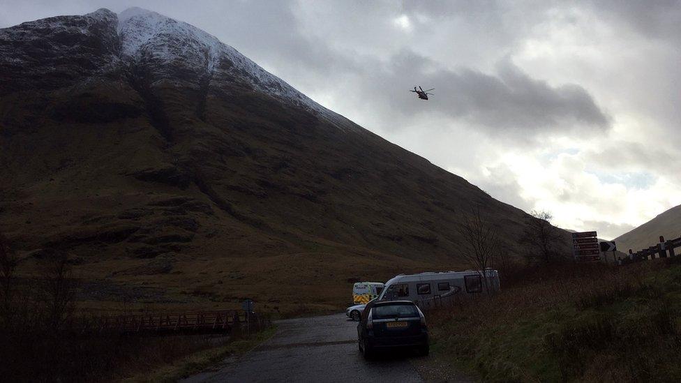 helicopter in Glencoe