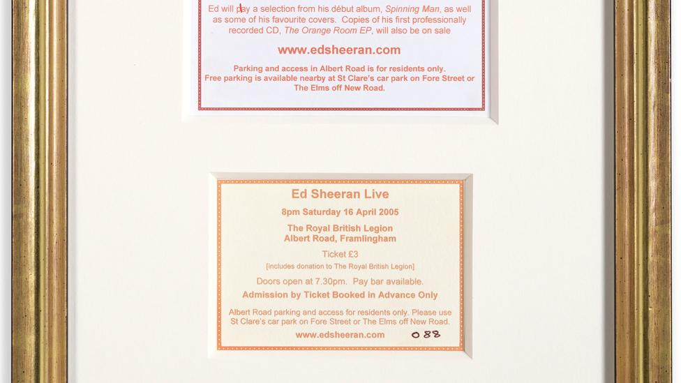 A ticket to Ed Sheeran's first gig.