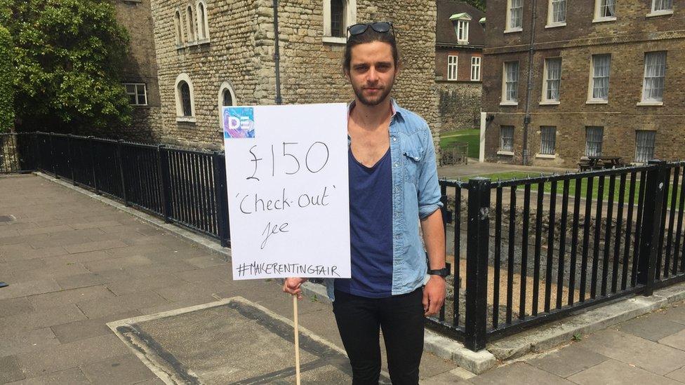 Ben had to pay a £150 check-out fee when he moved out of his rented flat.