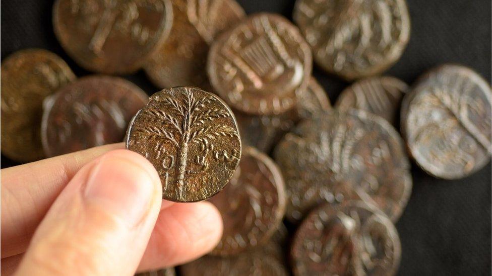 Coins found in the Cave of Horror