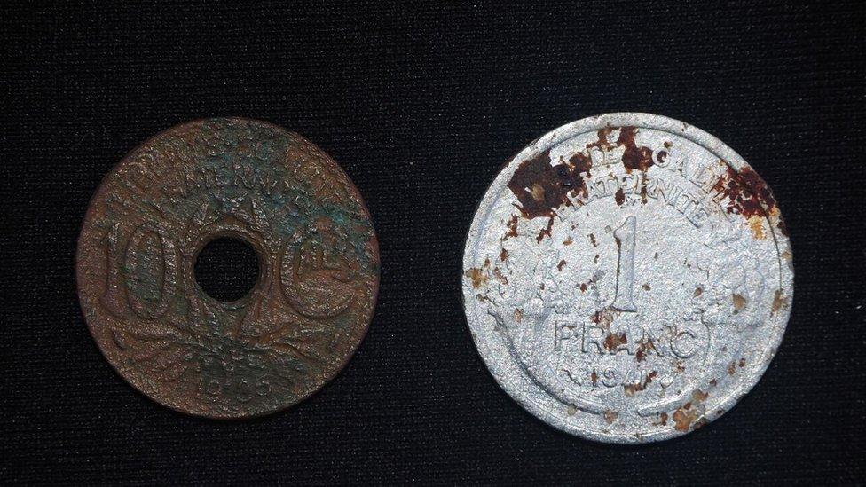 Coins found during excavation work near the town of Meymac in central France