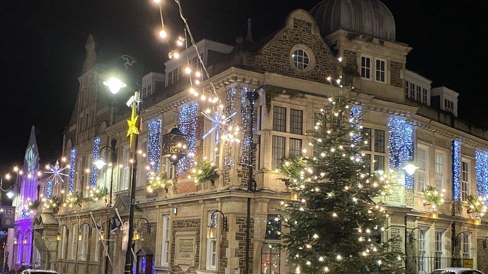 Tree and lights at Douglas Town Hall