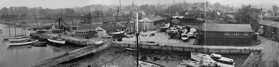 Early photograph of the boatyard