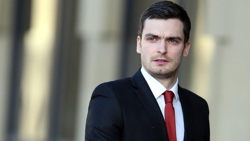 Footballer Adam Johnson arrives at Bradford Crown Court