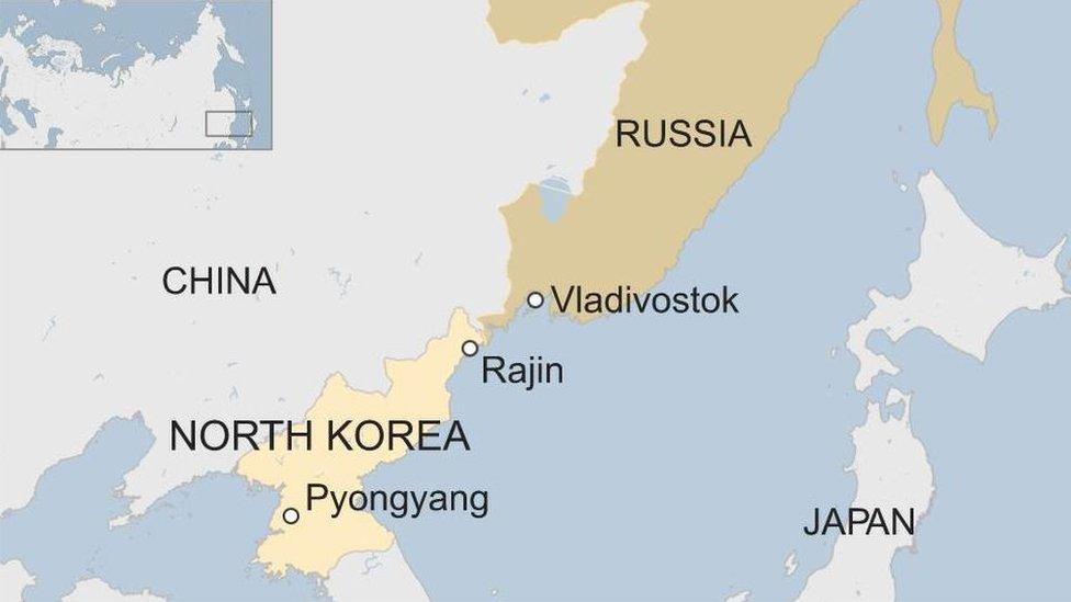 N Korea/Russia map