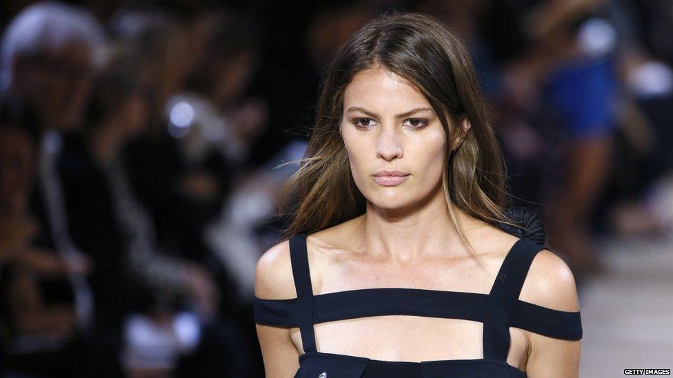 Cameron Russell on the catwalk