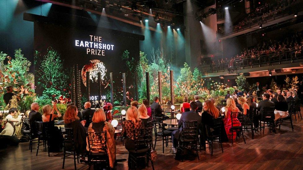 People attend the Earthshot Prize Awards at the MGM Music Hall at Fenway, in Boston, Massachusetts