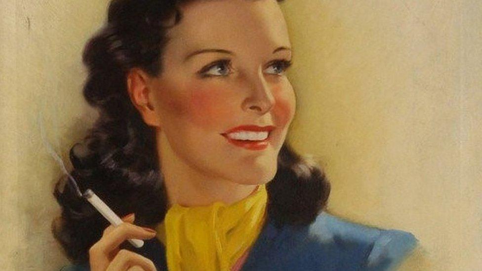 Woman smoking cigarettes