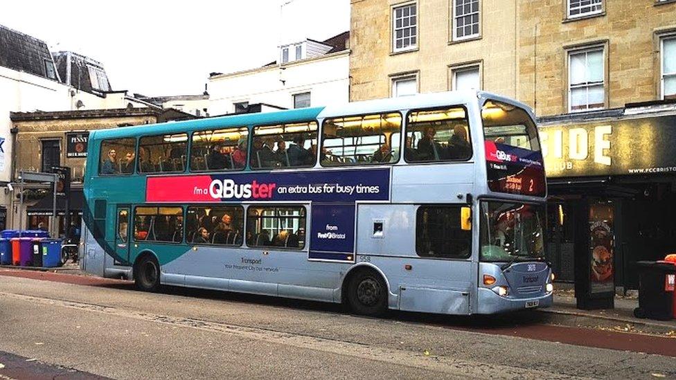 First Bus at stop