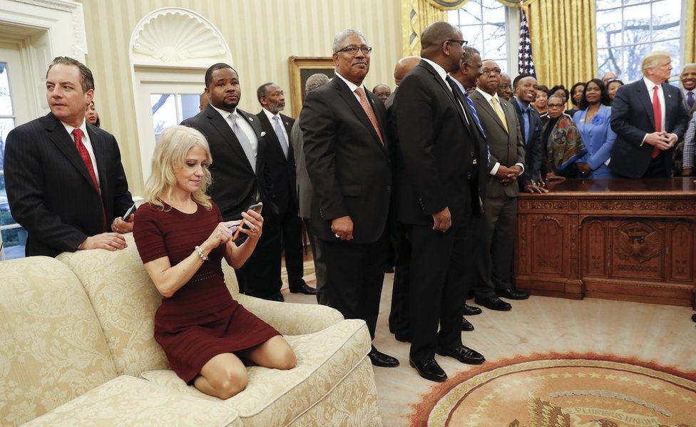 President Donald Trump meets with leaders of Historically Black Colleges and Universities (HBCU) in the Oval Office of the White House